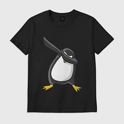 Футболка хлопковая мужская DAB Pinguin, цвет: черный