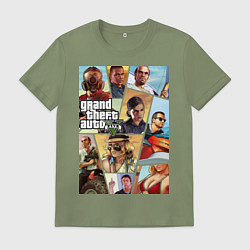 Футболка хлопковая мужская GTA 5: Stories, цвет: авокадо