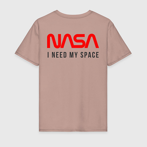 Мужская футболка Nasa i need my space / Пыльно-розовый – фото 2