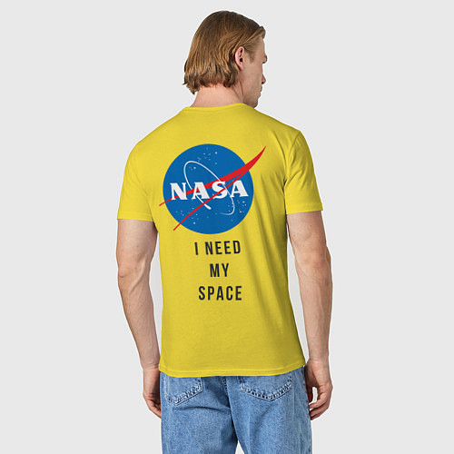 Мужская футболка Nasa i need my space / Желтый – фото 4