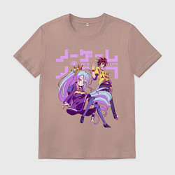 Футболка хлопковая мужская No Game No Life, цвет: пыльно-розовый