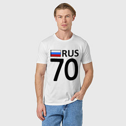 Футболка хлопковая мужская RUS 70, цвет: белый — фото 2