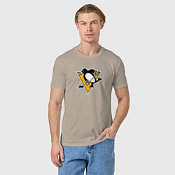 Футболка хлопковая мужская Pittsburgh Penguins: Evgeni Malkin, цвет: миндальный — фото 2