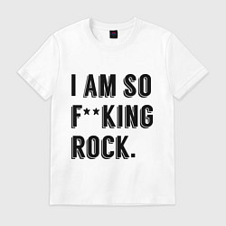 Футболка хлопковая мужская Im so fucking rock, цвет: белый