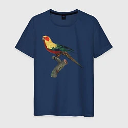 Футболка хлопковая мужская Попугай аратинга, цвет: тёмно-синий