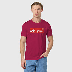 Футболка хлопковая мужская Ich will, цвет: маджента — фото 2