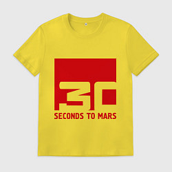 Футболка хлопковая мужская 30 seconds to mars, цвет: желтый