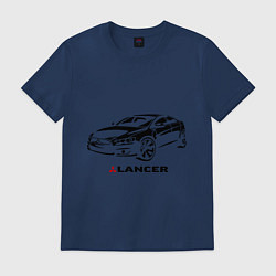 Футболка хлопковая мужская Mitsubishi lancer, цвет: тёмно-синий
