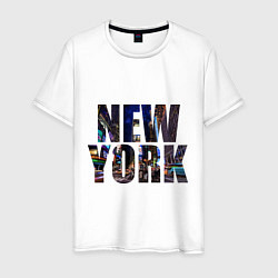 Футболка хлопковая мужская New York Streets, цвет: белый