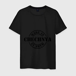 Футболка хлопковая мужская Made in Chechnya, цвет: черный