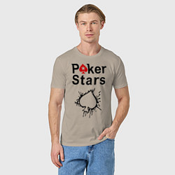 Футболка хлопковая мужская Poker Stars, цвет: миндальный — фото 2