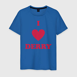 Футболка хлопковая мужская I Love Derry цвета синий — фото 1