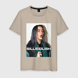 Футболка хлопковая мужская Billie Eilish, цвет: миндальный