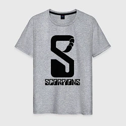 Футболка хлопковая мужская Scorpions logo, цвет: меланж