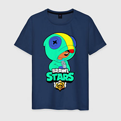 Футболка хлопковая мужская Brawl Stars LEON, цвет: тёмно-синий