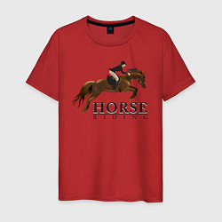 Футболка хлопковая мужская HORSE RIDING, цвет: красный