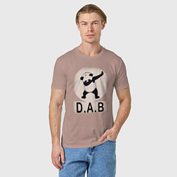 Футболка хлопковая мужская DAB Panda, цвет: пыльно-розовый — фото 2