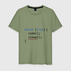 Футболка хлопковая мужская Code - sleep, цвет: авокадо