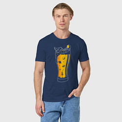 Футболка хлопковая мужская Космонавт, цвет: тёмно-синий — фото 2