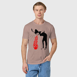 Футболка хлопковая мужская Banksy, цвет: пыльно-розовый — фото 2