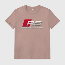 Футболка хлопковая мужская AUDI RS, цвет: пыльно-розовый