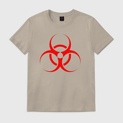 Футболка хлопковая мужская BIOHAZARD, цвет: миндальный