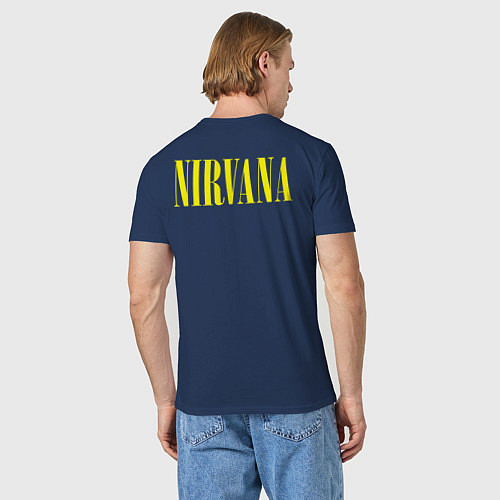 Мужская футболка NIRVANA Smells Like Teen Spirit / Тёмно-синий – фото 4