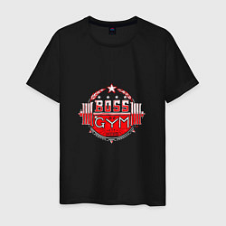 Футболка хлопковая мужская Boss of GYM Color, цвет: черный