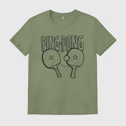 Футболка хлопковая мужская Пинг понг, цвет: авокадо