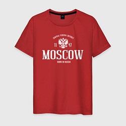 Футболка хлопковая мужская Москва Born in Russia цвета красный — фото 1