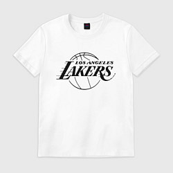 Футболка хлопковая мужская LA LAKERS, цвет: белый