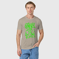 Футболка хлопковая мужская GROVE STREET 4 LIFE, цвет: миндальный — фото 2