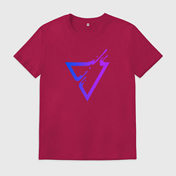 Футболка хлопковая мужская Liquid Triangle, цвет: маджента
