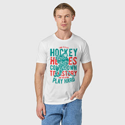 Футболка хлопковая мужская Hockey, цвет: белый — фото 2