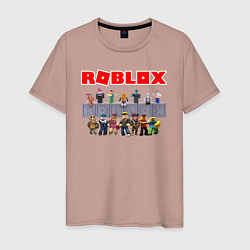 Футболка хлопковая мужская ROBLOX, цвет: пыльно-розовый