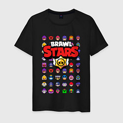 Футболка хлопковая мужская BRAWL STARS, цвет: черный