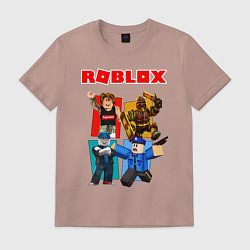 Футболка хлопковая мужская ROBLOX, цвет: пыльно-розовый