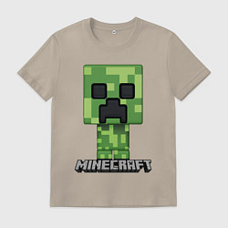 Футболка хлопковая мужская MINECRAFT, цвет: миндальный