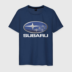 Футболка хлопковая мужская SUBARU, цвет: тёмно-синий