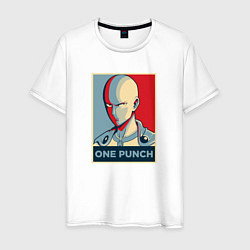 Футболка хлопковая мужская ONE-PUNCH MAN, цвет: белый