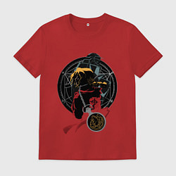 Футболка хлопковая мужская Стальной алхимик, цвет: красный