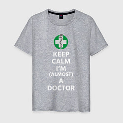 Футболка хлопковая мужская Keep calm I??m a doctor, цвет: меланж