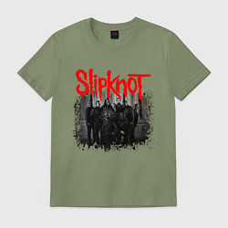 Футболка хлопковая мужская SLIPKNOT, цвет: авокадо