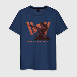 Футболка хлопковая мужская Westworld цвета тёмно-синий — фото 1