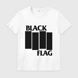 Футболка хлопковая мужская BLACK FLAG, цвет: белый