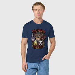 Футболка хлопковая мужская FIVE NIGHTS AT FREDDYS, цвет: тёмно-синий — фото 2