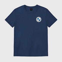 Футболка хлопковая мужская BMW LOGO 2020, цвет: тёмно-синий