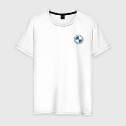 Футболка хлопковая мужская BMW LOGO 2020, цвет: белый