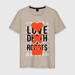 Футболка хлопковая мужская LOVE DEATH ROBOTS LDR, цвет: миндальный