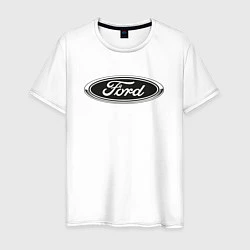 Футболка хлопковая мужская Ford, цвет: белый